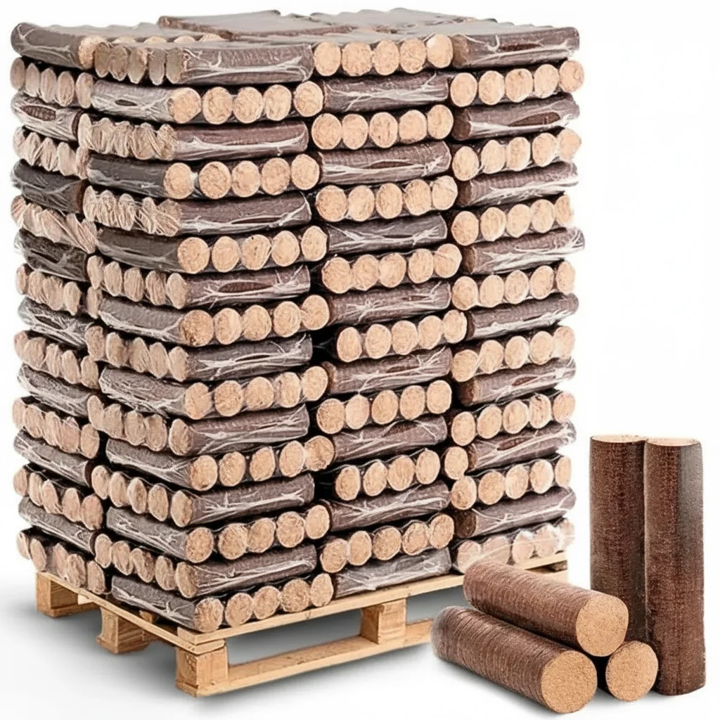 VEZS Bricchetti di legno duro holz4home pallet da 960 kg – Bricchetti premium a lunga durata - immagine 1